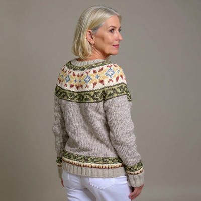 Cardigan en laine islandaise vintage automne