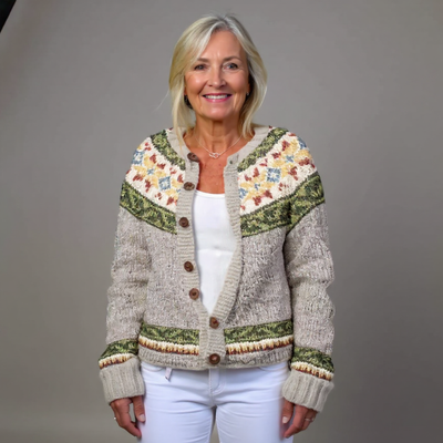 Cardigan en laine islandaise vintage automne