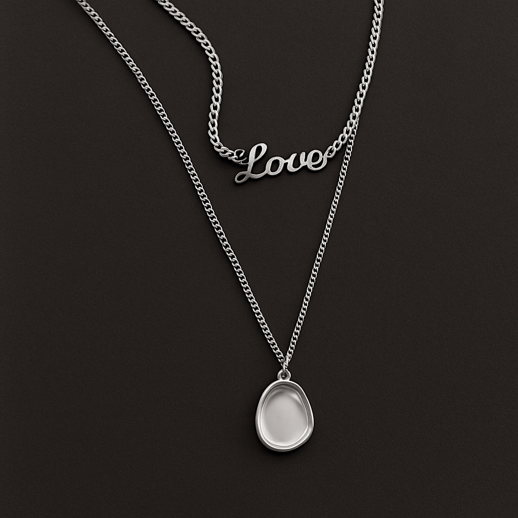 Collier pendentif solitaire classique en argent